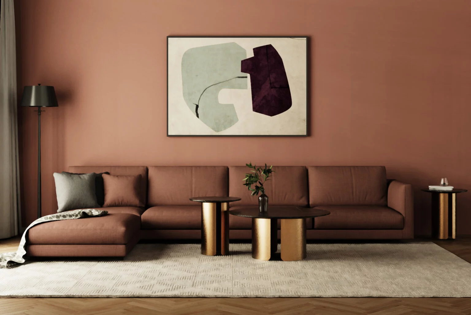 Sự kết hợp hài hòa giữa sofa và bàn trà